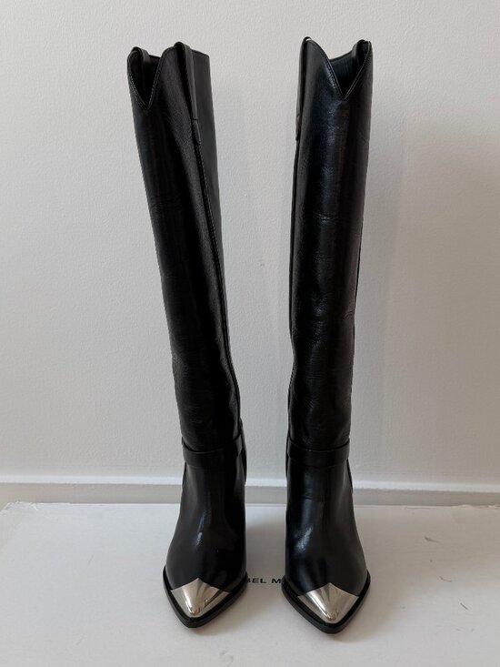 Isabel Marant Lenskee Black Leather Knee-High Boots size 36 - Picture 2 of 10